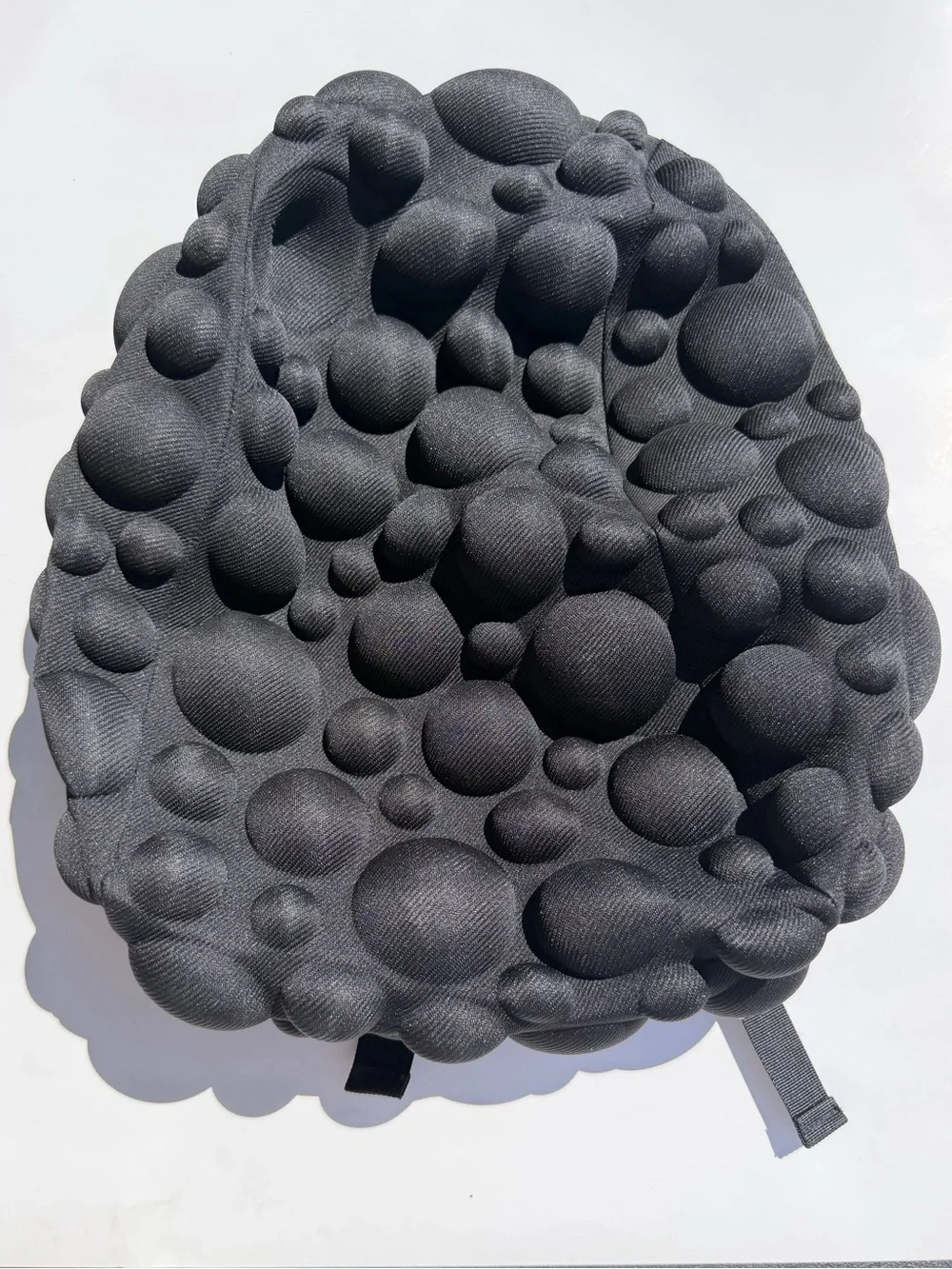 Ergonomic Black Bubble-Textured Men's Backpack